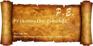 Prikosovits Euniké névjegykártya